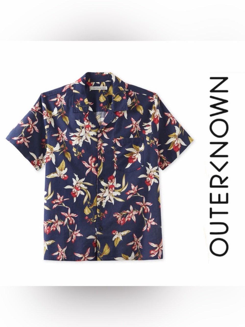 Outerknown BBQ Shirt in the "Marine Tropical Flora" print